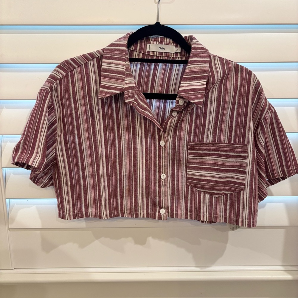 Adika Red and White Striped Shirt